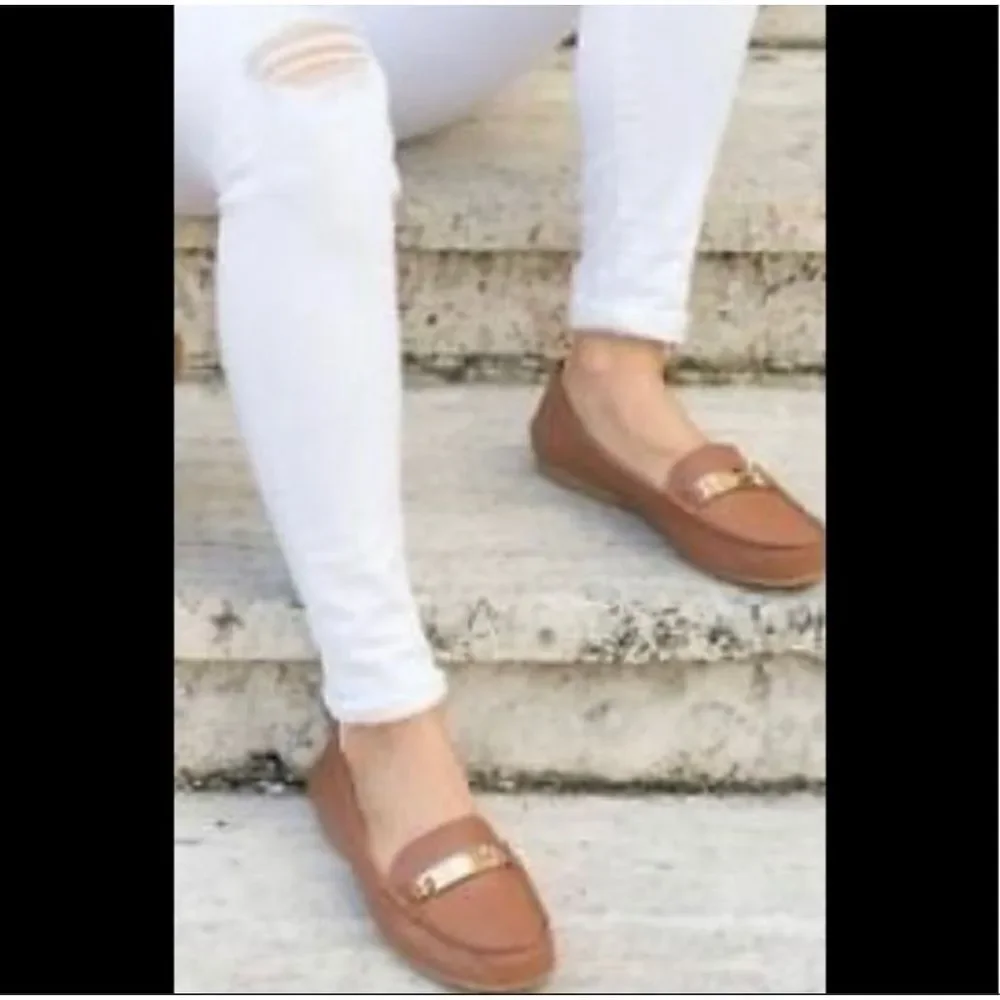 Coach Fredrica Loafers Pebbled Leather Size 6.5B Slip On Flats